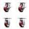 Service Caster 5 Inch Poly on Aluminum Caster Set with Roller Bearing 2 Brakes and 2 Rigid SCC SCC-35S520-PAR-SLB-2-R-2 - alternate 1